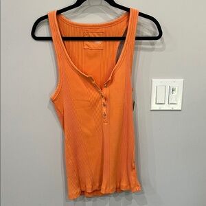 Aerie New With Tags Orange Ribbed Tank Top